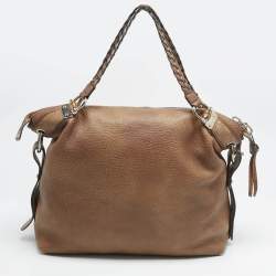 مملوكة مسبقًا Gucci Brown Leather Large Bamboo Bar Shoulder Bag