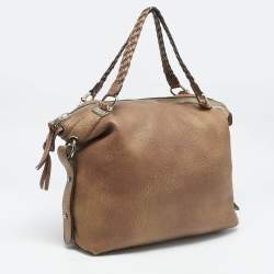 مملوكة مسبقًا Gucci Brown Leather Large Bamboo Bar Shoulder Bag