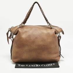مملوكة مسبقًا Gucci Brown Leather Large Bamboo Bar Shoulder Bag