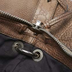 مملوكة مسبقًا Gucci Brown Leather Large Bamboo Bar Shoulder Bag