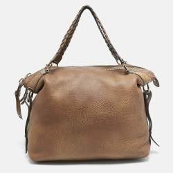 مملوكة مسبقًا Gucci Brown Leather Large Bamboo Bar Shoulder Bag