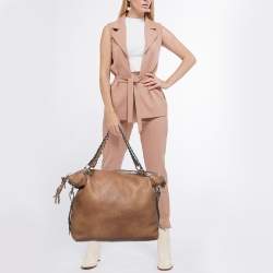 مملوكة مسبقًا Gucci Brown Leather Large Bamboo Bar Shoulder Bag