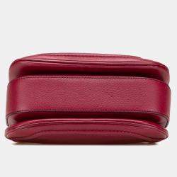 Gucci Red Small Leather New Bamboo Satchel