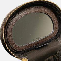 Gucci Beige Brown GG Supreme Web Ophidia Vanity Bag