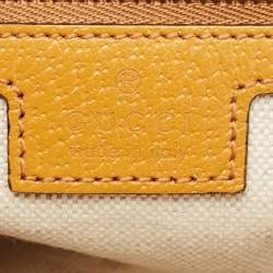 Gucci Mustard/Cream Matelassé Raffia and Leather Small GG Marmont Shoulder Bag