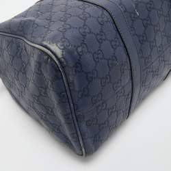 مملوكة مسبقًا Gucci Navy Blue Guccissima Leather Medium Joy Boston Bag