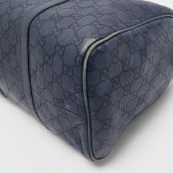 مملوكة مسبقًا Gucci Navy Blue Guccissima Leather Medium Joy Boston Bag