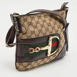 Gucci Brown/Beige GG Canvas and Leather Hasler Messenger Bag