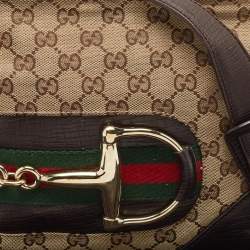Gucci Brown/Beige GG Canvas and Leather Hasler Messenger Bag