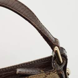 Gucci Brown/Beige GG Canvas and Leather Hasler Messenger Bag