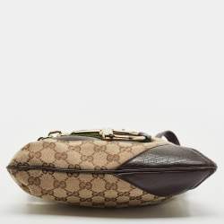Gucci Brown/Beige GG Canvas and Leather Hasler Messenger Bag