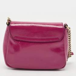 Gucci Fuchsia Patent Leather Soho Flap Shoulder Bag
