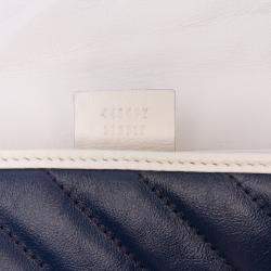 Gucci Navy Blue Small GG Marmont Leather Matelasse Torchon Flap Crossbody