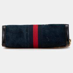 Gucci Blue Small Suede Dragon Ophidia Shoulder Bag