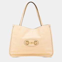Gucci Beige Medium Leather Horsebit 1955 Tote