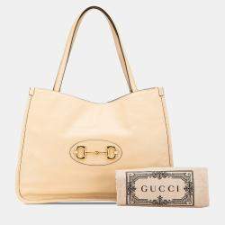 Gucci Beige Medium Leather Horsebit 1955 Tote