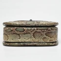 Gucci Multicolor Python Large New Bamboo Tassel Top Handle Bag