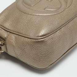 Gucci Metallic Leather Soho Disco Camera Crossbody Bag