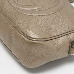 Gucci Metallic Leather Soho Disco Camera Crossbody Bag