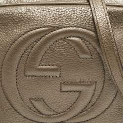 Gucci Metallic Leather Soho Disco Camera Crossbody Bag