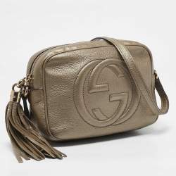Gucci Metallic Leather Soho Disco Camera Crossbody Bag