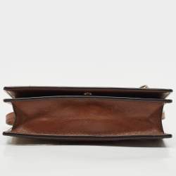 Gucci Brown/Beige Canvas and Leather Bee Web Wallet on Strap