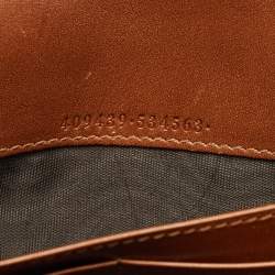 Gucci Brown/Beige Canvas and Leather Bee Web Wallet on Strap