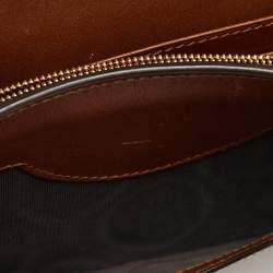 Gucci Brown/Beige Canvas and Leather Bee Web Wallet on Strap