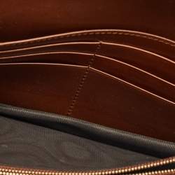 Gucci Brown/Beige Canvas and Leather Bee Web Wallet on Strap