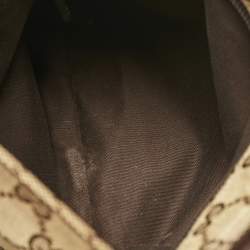 Pre Owned Gucci Beige GG Canvas Web Flat Messenger Bag