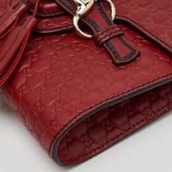 Gucci Red Microguccissima Leather Mini Emily Chain Crossbody Bag