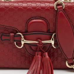 Gucci Red Microguccissima Leather Mini Emily Chain Crossbody Bag