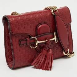 Gucci Red Microguccissima Leather Mini Emily Chain Crossbody Bag