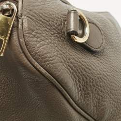 Gucci Taupe Leather Bamboo Duffel Bag