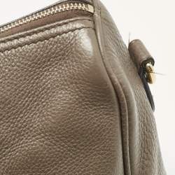 Gucci Taupe Leather Bamboo Duffel Bag