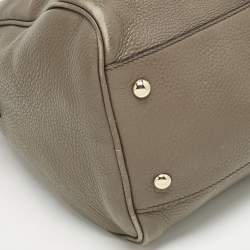Gucci Taupe Leather Bamboo Duffel Bag
