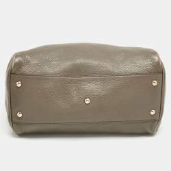 Gucci Taupe Leather Bamboo Duffel Bag