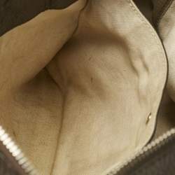 Gucci Taupe Leather Bamboo Duffel Bag