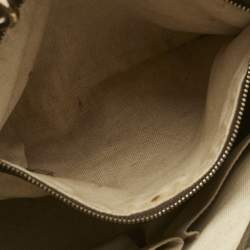 Gucci Taupe Leather Bamboo Duffel Bag
