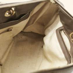 Gucci Taupe Leather Bamboo Duffel Bag