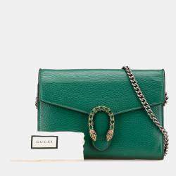 Gucci Green Mini Leather Dionysus Wallet on Chain