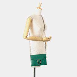 Gucci Green Mini Leather Dionysus Wallet on Chain