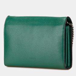 Gucci Green Mini Leather Dionysus Wallet on Chain