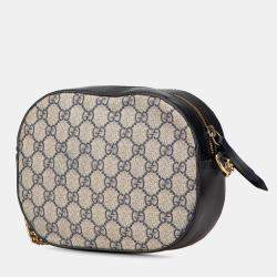 Gucci Beige/Navy Blue Mini GG Supreme Chain Crossbody