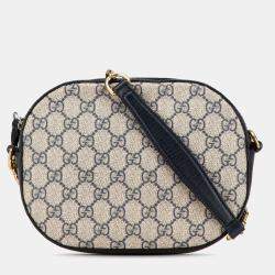 Gucci Beige/Navy Blue Mini GG Supreme Chain Crossbody