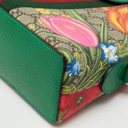 Pre Owned Gucci Multicolor GG Supreme Canvas and Leather Ophidia Flora Dome Bag