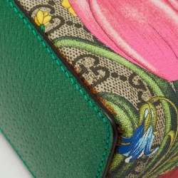 Pre Owned Gucci Multicolor GG Supreme Canvas and Leather Ophidia Flora Dome Bag