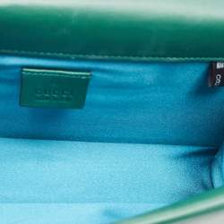 Pre Owned Gucci Green GG Velvet and Leather Small Dionysus Shoulder Bag