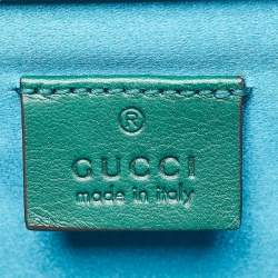 Pre Owned Gucci Green GG Velvet and Leather Small Dionysus Shoulder Bag