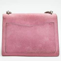 Gucci Pink Suede Medium Patched Embellished Dionysus Shoulder Bag
